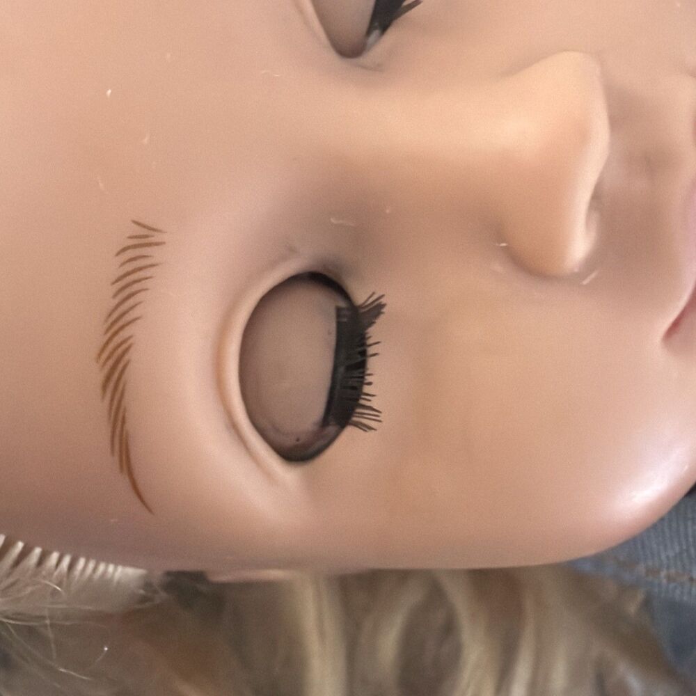 Our Generation Phoebe Hair Grow Doll 18” Blonde Hair Blue Eyes Denim Vest Dress - Picture 12 of 13